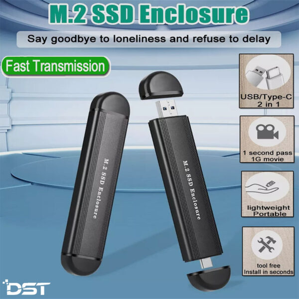 Casing SSD M.2 SATA SSD Enclosure NGFF USB 3.1 Gen 2 USB-C (10Gbps)