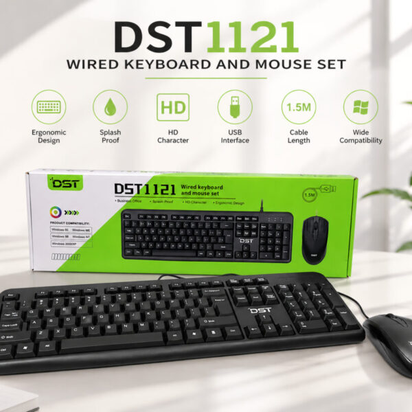 DST 1121 Wired Keyboard & Mouse Set