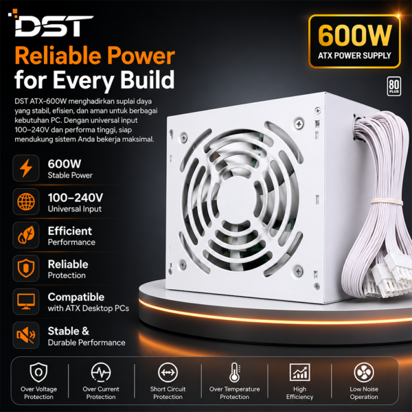 DST 600W Gaming PSU White